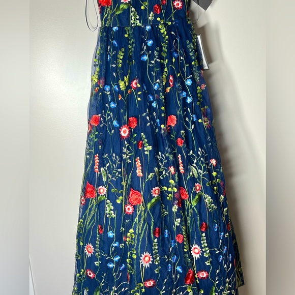 NWT CITY STUDIOS Juniors' Embroidered Mesh Ruffled Gown, dress blue size 3 - Picture 16 of 16